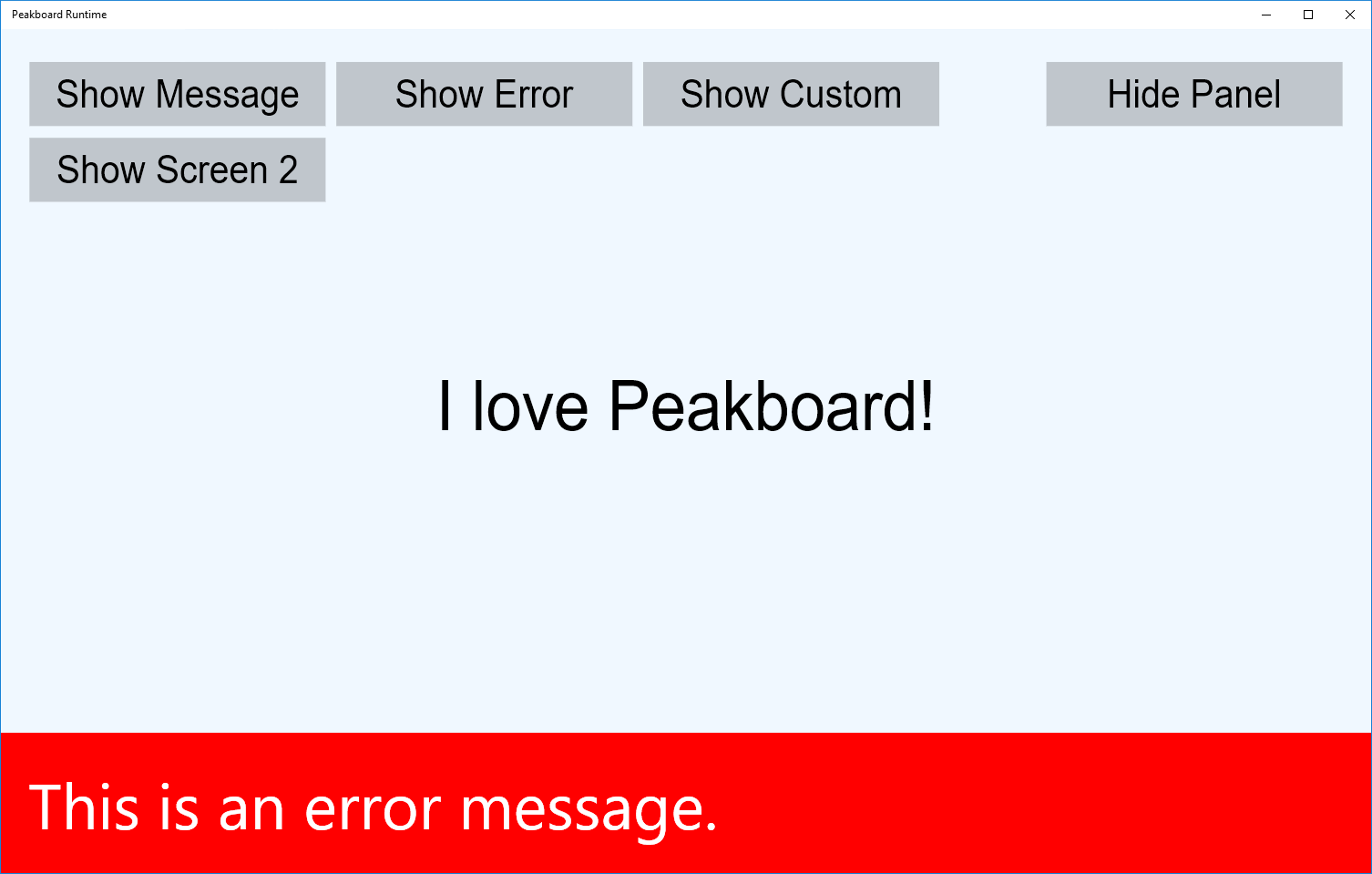Peakboard Runtime - Info Panels Sample